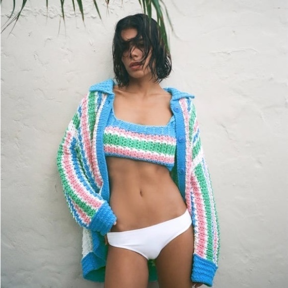 Zara Striped Knit Crop Top - Picture 11 of 11